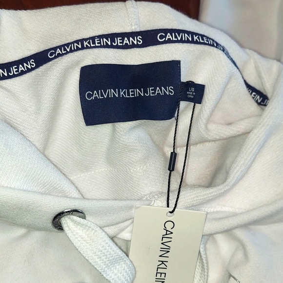 NWT Women's Calvin Klein Patriotic Crop Terry Cotton Hoodie - Picture 10 of 10